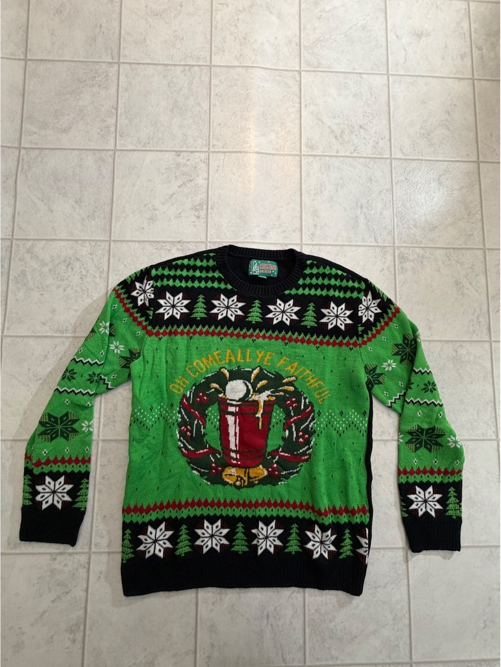 Joy Christmas Sweater green ugly Christmas sweater